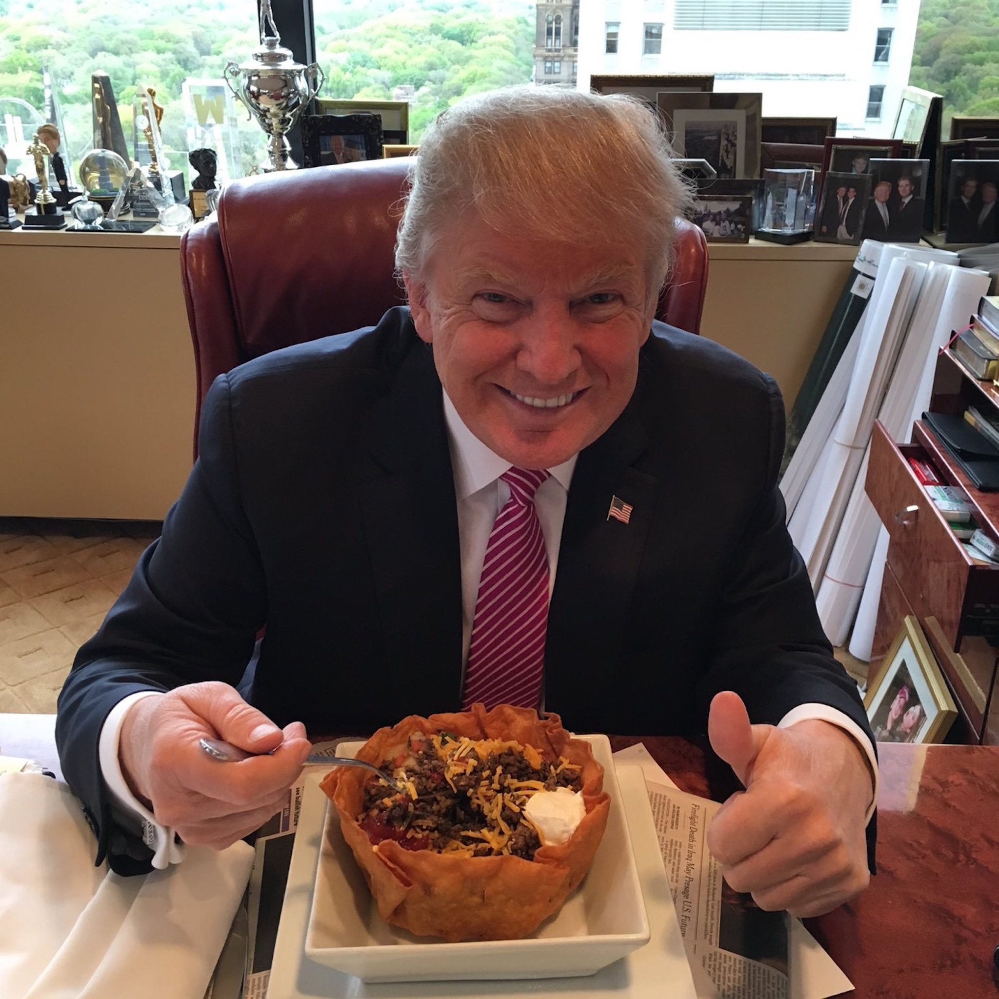 TACO Trump eating taco bowl